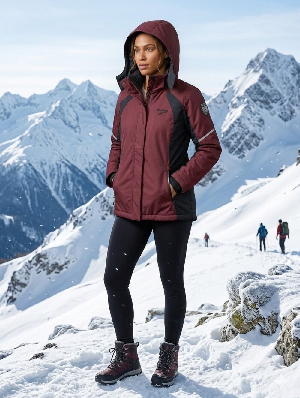 Reebok Women's Maroon and Black Ski Jacket Reversable With Zip Out Linning